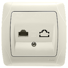 Розетка комп'ютерна (RJ45 Cat5) Viko Carmen кремова (90562032)