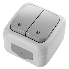 Вимикач зовнішній прохідний 2-х клавішний Viko Palmiye Сірий (90555517)