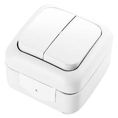 Вимикач зовнішній 2-х клавішний Viko Palmiye (90555402)