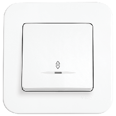 Вимикач прохідний з підсвічуванням Viko Rollina білий (90420063)