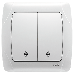 Вимикач прохідний 2-х клавішний Viko Carmen білий (90561017)