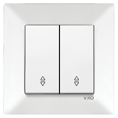 Вимикач прохідний 2-х клавішний Viko Meridian білий (90970017-WH)