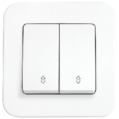 Вимикач прохідний 2-х клавішний Viko Rollina білий (90420017)