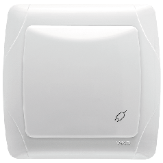 Розетка із заземленням та захисними шторками, з кришкою Viko Carmen біла (90561012)