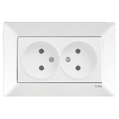 Розетка подвійна Viko Meridian біла (90970055-WH)