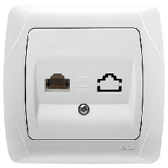 Розетка комп'ютерна (RJ45 Cat5) Viko Carmen біла (90561032)