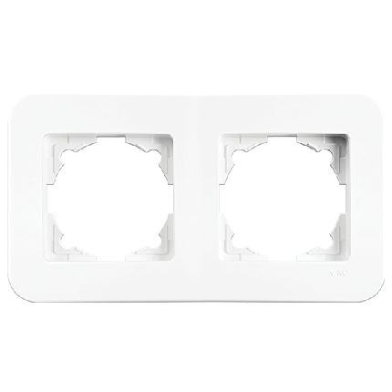 Рамка подвійна горизонтальна Viko Rollina біла (90480052), фото 2