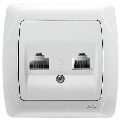 Розетка комп'ютер та телефон (RJ-45, RJ-11) Viko Carmen біла (90561035)