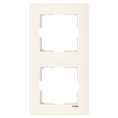 Рамка подвійна вертикальна Viko Karre кремова (90960221)