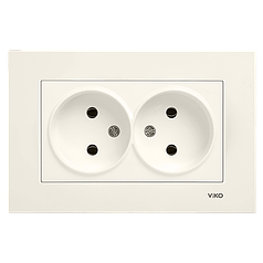 Розетка подвійна Viko Karre кремова (90960155)