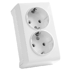 Подвійна накладна розетка із заземленням Viko Vera (90681056)