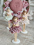 Статуетка-підвіска "Фея-балерина" колір пудра 5,5х4,5х12 см, фото 5