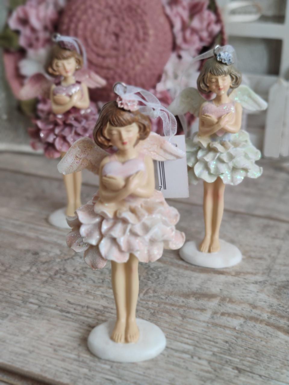 Статуетка-підвіска "Фея-балерина" колір пудра 5,5х4,5х12 см, фото 1