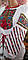 Українська вишиванка з Борщівським орнаментом на білому натуральному домотканому полотні "Борщівка", фото 4