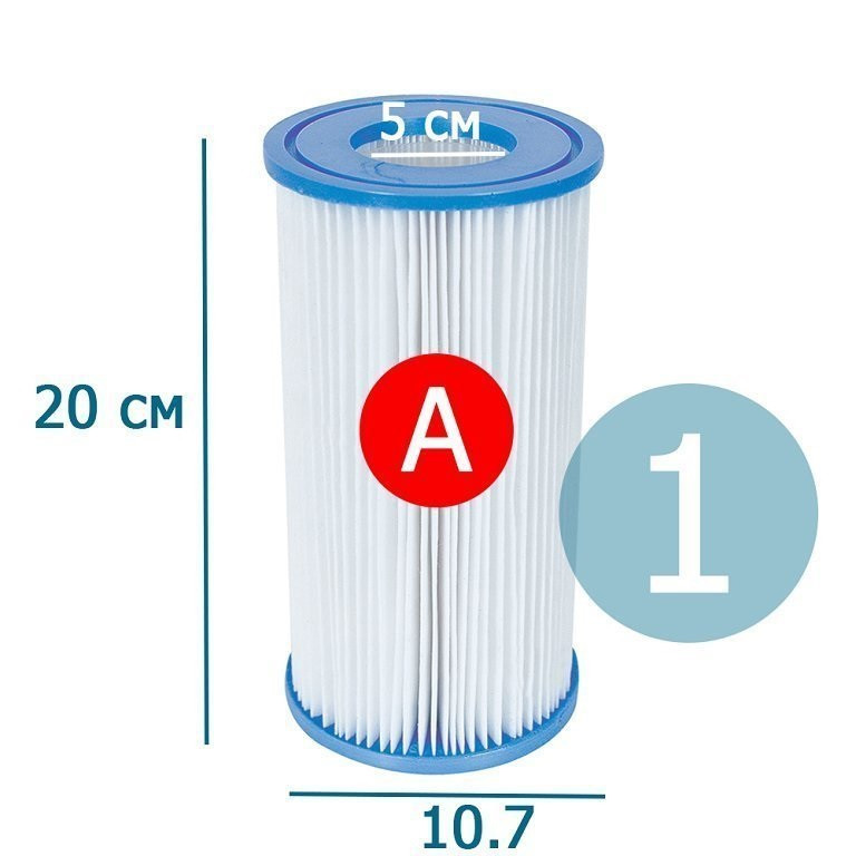 Змінний картридж для фільтру насоса Intex 29000 тип «А» 1 шт., 20 х 10.7 см, фото 1