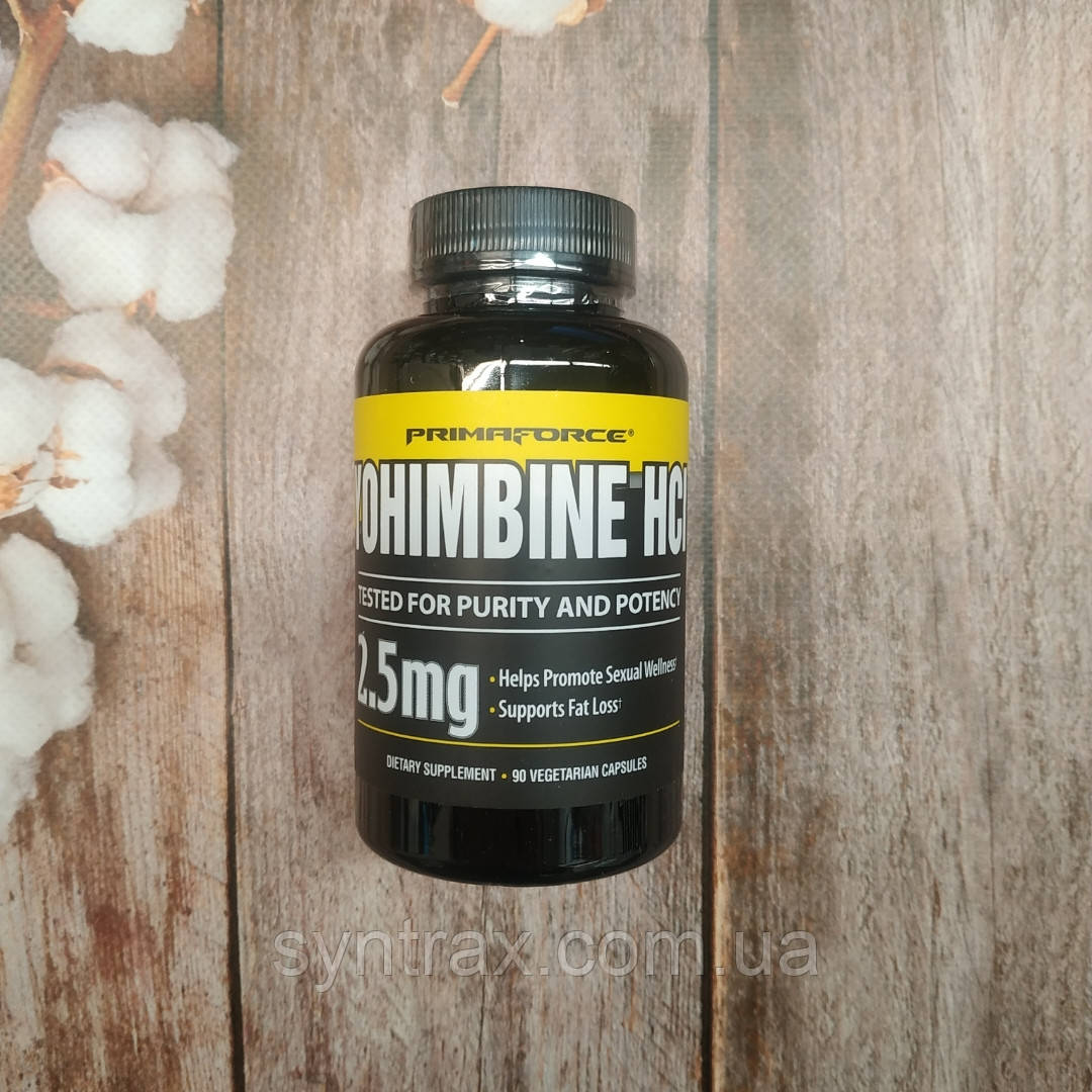 Primaforce Yohimbine HCL 90 veg caps, йохімбін гідрохлорид жироспалювач