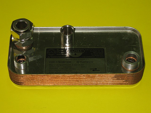 Вторинний теплообмінник 24 кВт (12 пластин) 15002479 (17В1951200) Hermann Supermicra, Micra 2