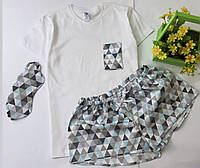 Женская Хлопковая пижама. Одежда для дома и сна. Домашняя одежда сатин, XL, Весна