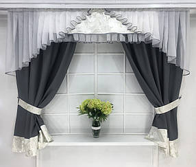 Кухонний набір штор "Ніколь" Сірий