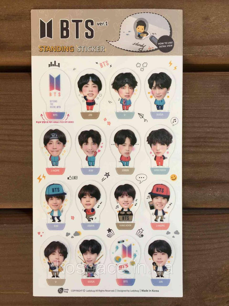 Купить Настольные стикеры BTS 16шт, цена 250 грн — Prom.ua (ID#1346660015)
