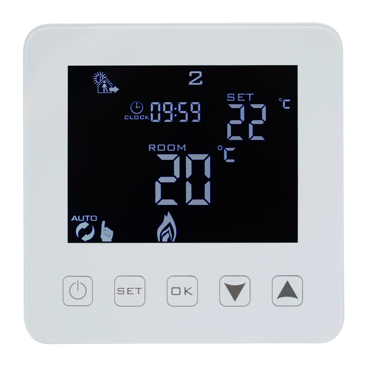Терморегулятор Heat Plus BHT-320 WB білий корпус, чорний екран