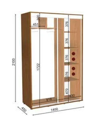 Шафа-купе 1400х450х2100 Влабі 2 двері купити в Україні