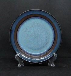 Набір 6 обідніх керамічних синіх тарілок Серце океану 22 см