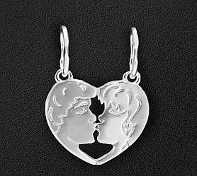 СРІБНИЙ ПІДВІС "СЕРЦЕ ПОЦІЛУНОК" серебро 925 проба