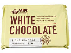 Шоколад білий Mir chocolate 26%, плитка 1,2 кг