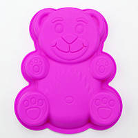 Силиконовая форма для выпечки кекса "Медведь" 19*16*4 см Розовый