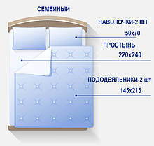 Комплект Сімейний, страйп-сатин,100% бавовна,145 гр/м2, фото 2
