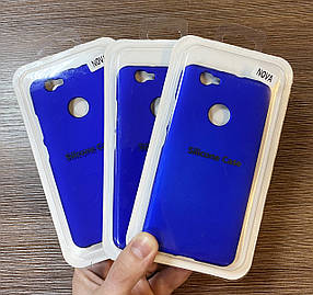 Оригінальний чохол Silicone Case на телефон Huawei Nova синього кольору