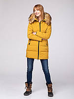 Жіноча куртка пальто Volcano, зимова, жовта