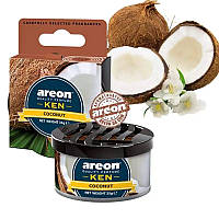 Ароматизатор Areon (Освежитель воздуха в машину) "KEN" - сухой в банке_Coconut