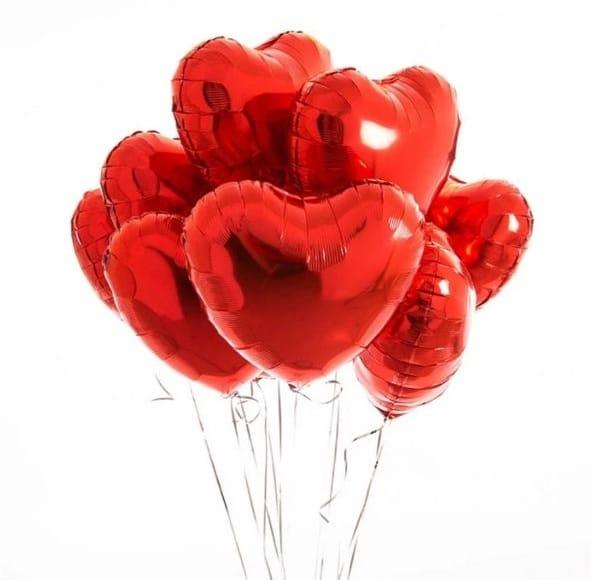 Фонтан з кульок LOVE 10 сердець | Червоний