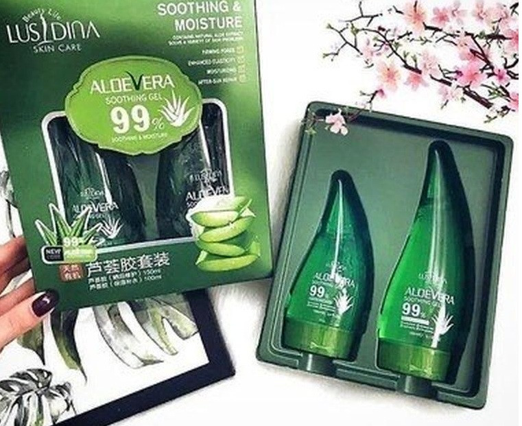 Набір гель для обличчя ALOE VERA Soothing Gel 99% універсальний зволожувальний 100 мл + 150 мл