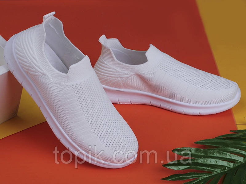 На 40р! Мокасини жіночі білі літні тканинні Мокасины женские белые летние тканевые (Код: 1869)