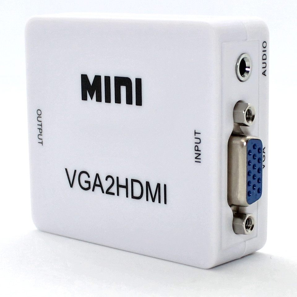 Конвертер переходник VGA to HDMI адаптер с аудио входом VGA2HDMI Converter Mini 1080P - фото 2 - id-p1333395665