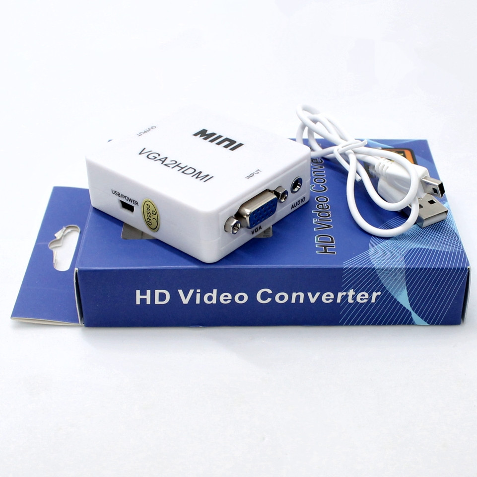 Конвертер переходник VGA to HDMI адаптер с аудио входом VGA2HDMI Converter Mini 1080P - фото 4 - id-p1333395665