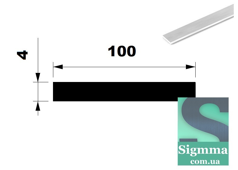Смуга алюмінієва 100х4 бп