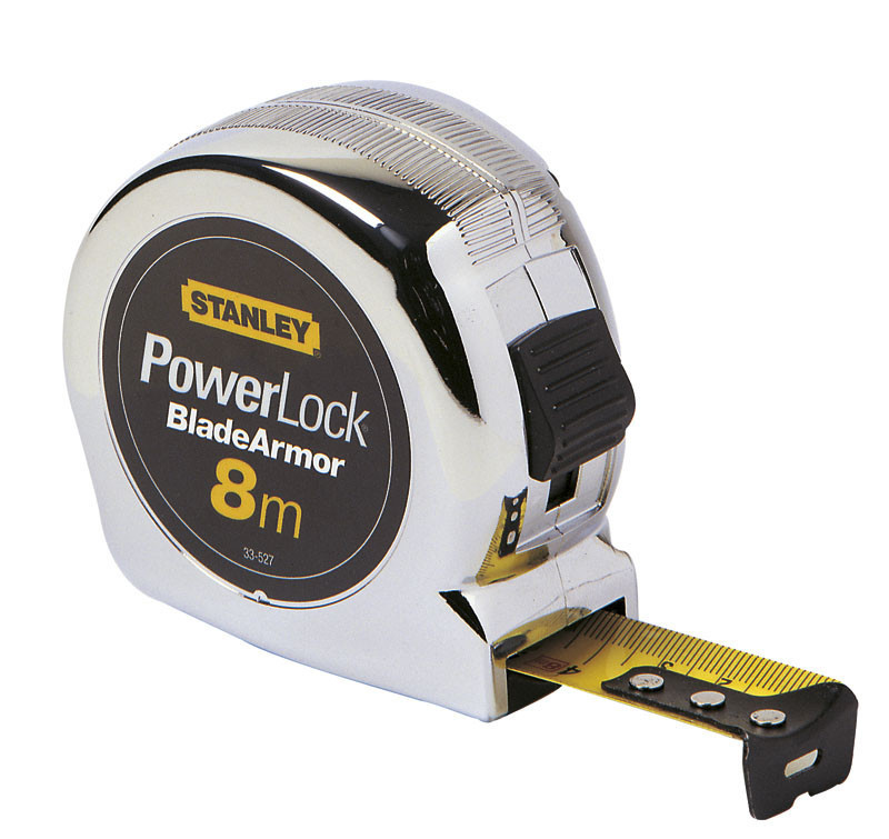 Рулетка 8м х 25мм MICRO POWERLOCK армована стрічка STANLEY 1-33-527