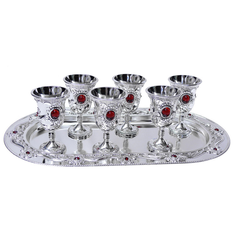 Набір чарок на підносі, 16х29 см (466-1010), фото 1