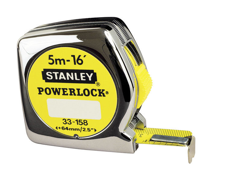 Рулетка 5м (16`) х 19мм "POWERLOCK" армована стрічка STANLEY 0-33-158