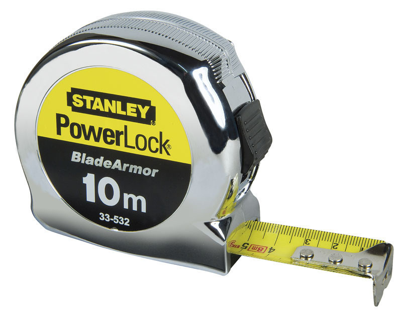 Рулетка 10м х 25мм "MICRO POWERLOCK" армована стрічка STANLEY 0-33-532