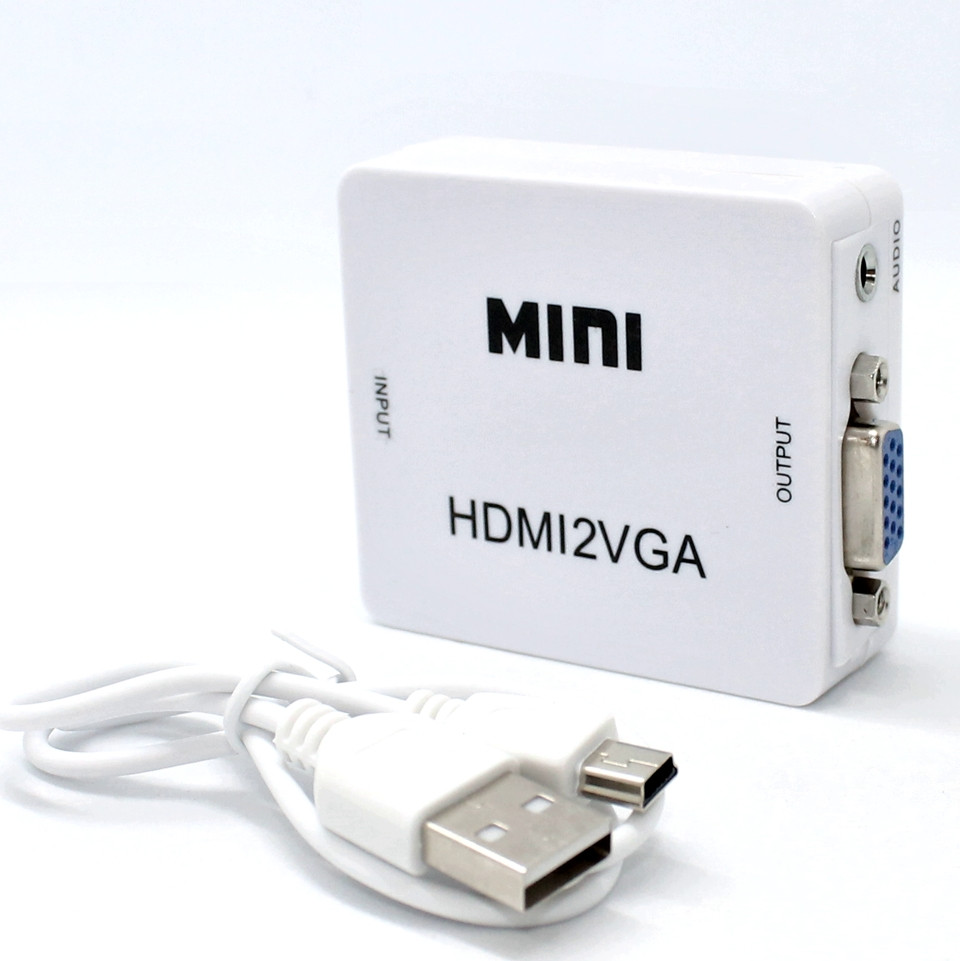Конвертер переходник HDMI to VGA адаптер со звуком HDMI2VGA Аудио выход Video Converter Mini 1080P - фото 1 - id-p1346839552