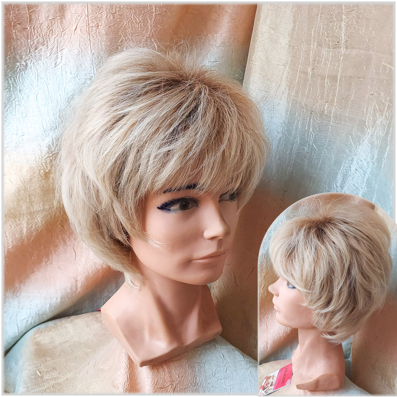 Перука каскад з термоволокна омбре платиновий 2855-Y928H, фото 1