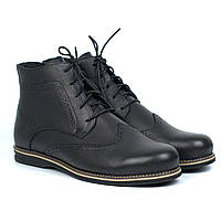 Великий розмір чоловічого взуття зимові броги чорні шкіряні Rosso Avangard Winter Brogues Black Leather Poli BS