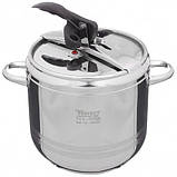 Скороварка 9 л 2в1 зі скляною кришкою Home Perfect Туреччина з нержавіючої сталі, фото 2