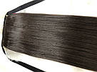 Хвіст на стрічці з штучного волосся з КАНЕКАЛОНУ (шоколад, темно кориневый), фото 7