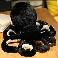 Осьминог мягкая плюшевая игрушка черный 30см +подарок бреллок